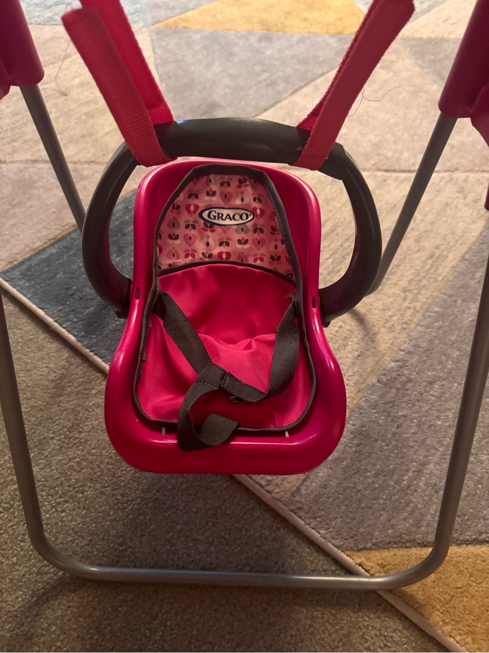 Graco Hot Pink Infant Car Seat Insert with Patterned Headrest